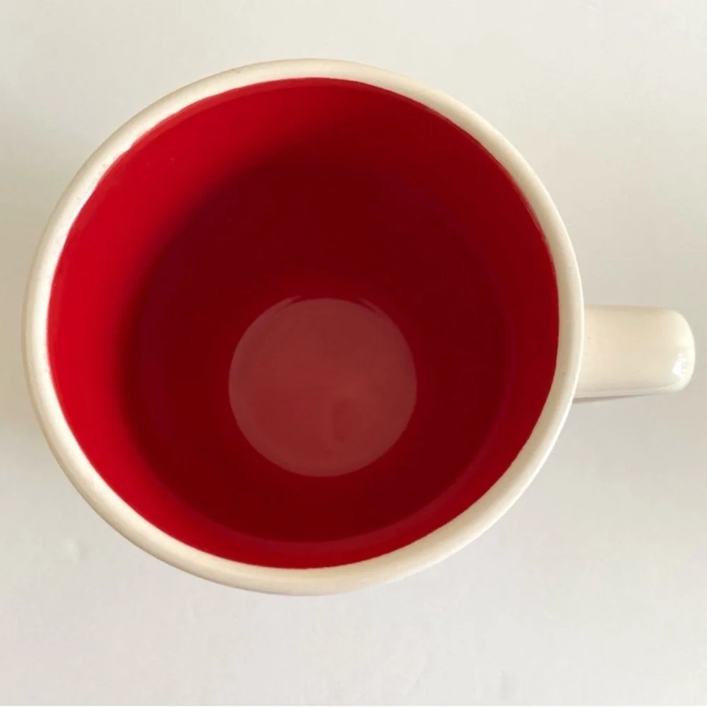 Rae Dunn MRS CLAUS Christmas Red Interior Magenta Mug Cup Novelty